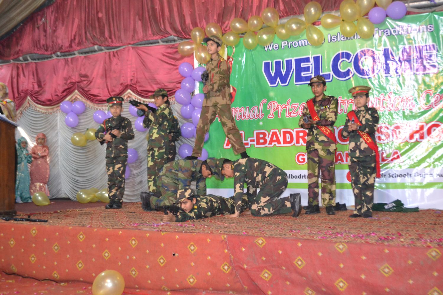 Students at an Al-Badr Schools competition